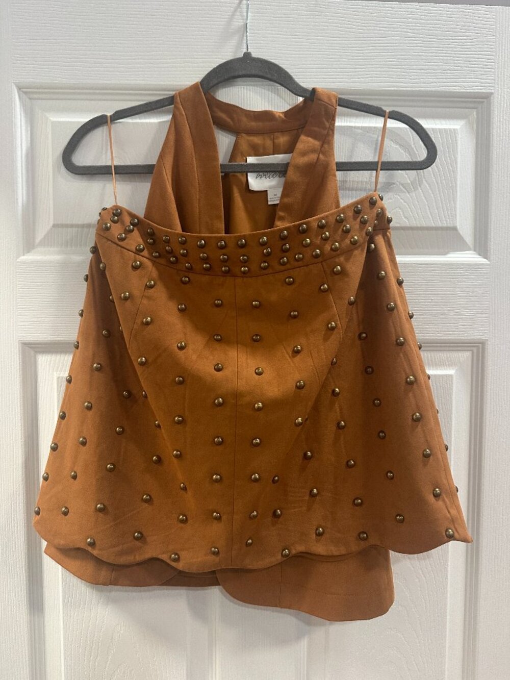 Mare Mare Faux Suede Studded Halter Top and Skirt Set